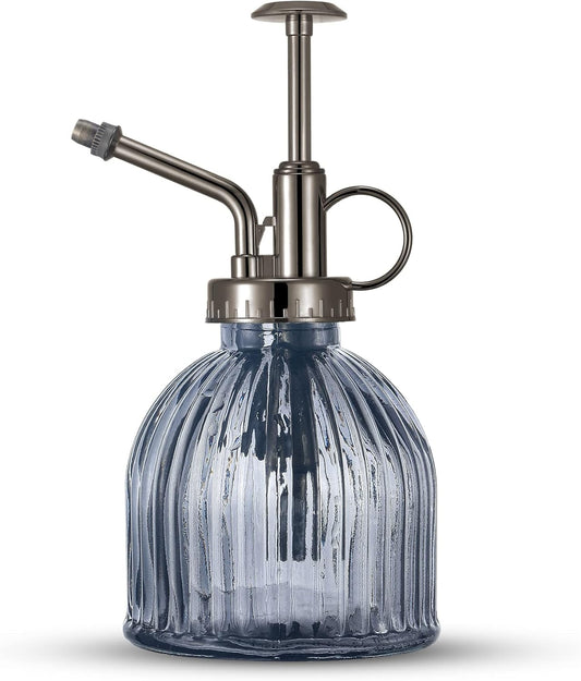 Glass Plant Mister Spray Bottle, Succulent Spray Bottle with Top Pump, Glass Plant Sprayer Mister Vintage Spritzer Small Watering Can for Indoor Outdoor Houseplant - Grey-VerdiqueGarden