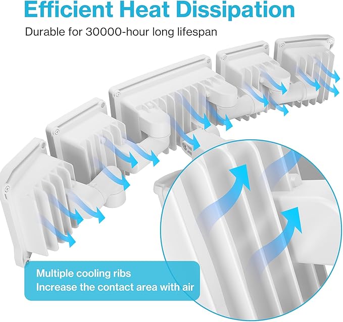 Olafus 100W Motion Sensor Outdoor Lights, 10000LM 6500K Daylight Flood Lights Outdoor Motion Sensor, Dusk to Dawn Outdoor Lighting, IP65 Waterproof Motion Detector Lights for Outside, White-VerdiqueGarden