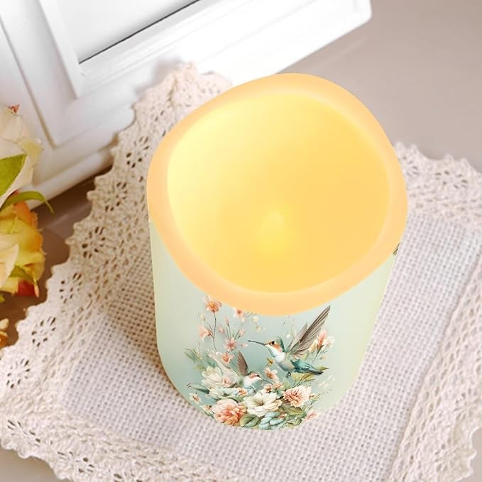 Ystardream Battery Operated LED Candles Set of 4 with Remote Control Timer Dancing Flame Pillar Candles Home Table Coastal Decorations-VerdiqueGarden