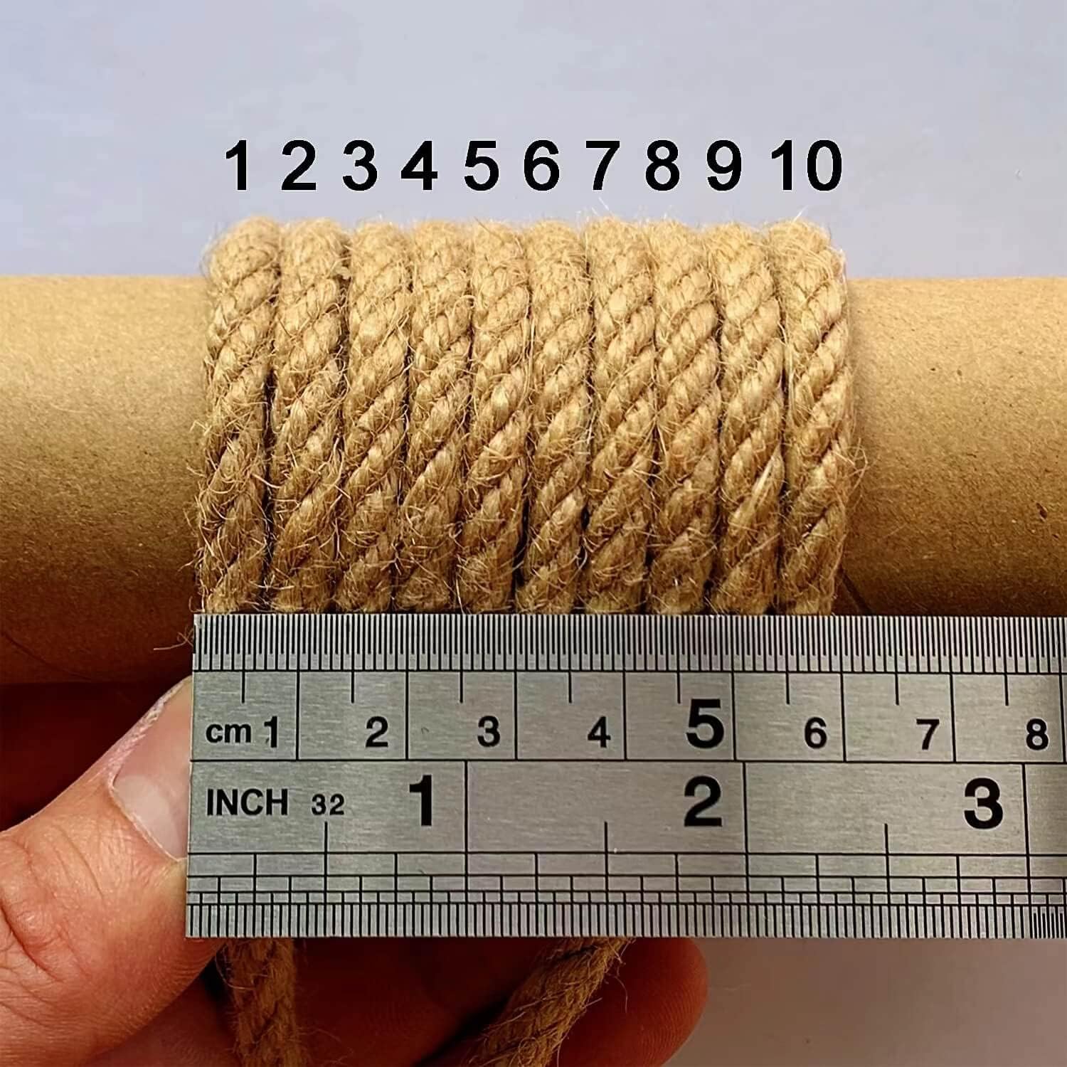 2-Pack Natural Jute Twine Rope, 6mm x 656ft Heavy Duty & Eco-Friendly - for Crafts, Gardening, Cat Scratching Post, Bundling & Hanging, 328Feet/Roll-VerdiqueGarden