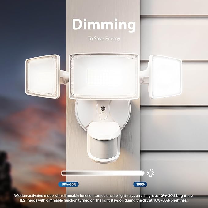 Onforu 75W LED Motion Sensor Outdoor Lights, Dusk to Dawn Flood Light Outdoor Motion Sensor, Hardwired Security Lights Floodlights Outside 7500LM 6500K Daylight IP65 Waterproof (White)-VerdiqueGarden