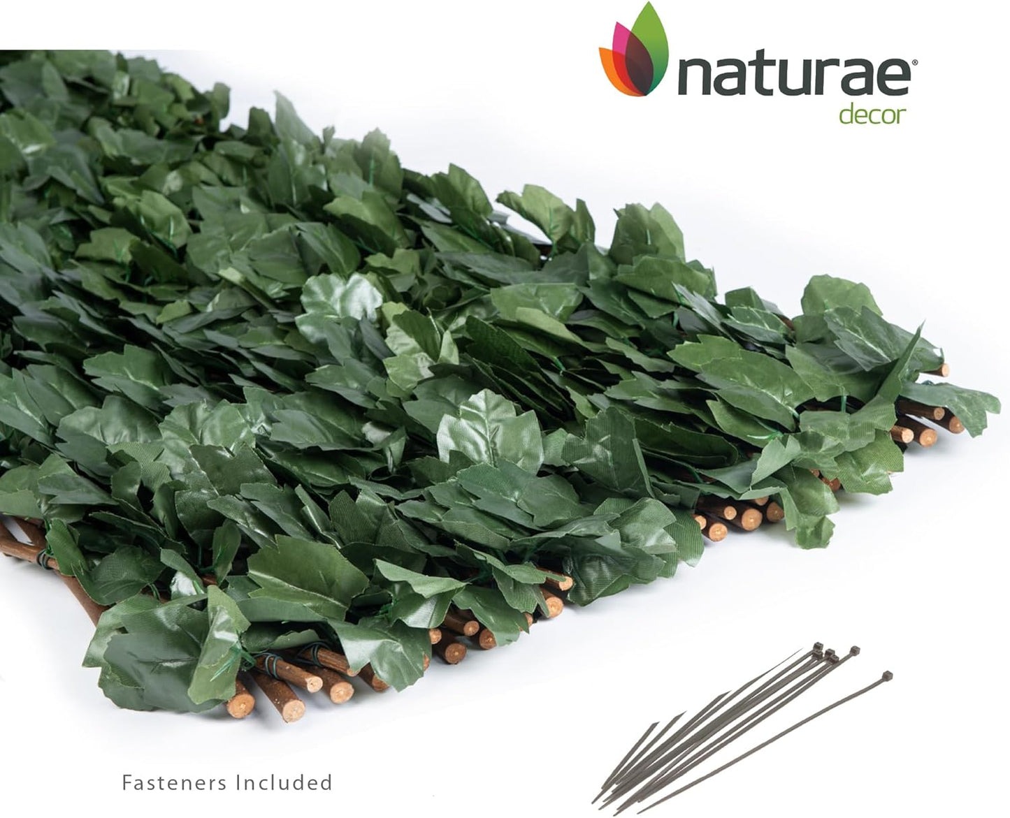 Naturae Decor Expandable Willow Trellis - Outdoor Privacy Screen - Sturdy and Flexible - Realistic Look - 40 in x 80 in - Ivy Leaves-VerdiqueGarden