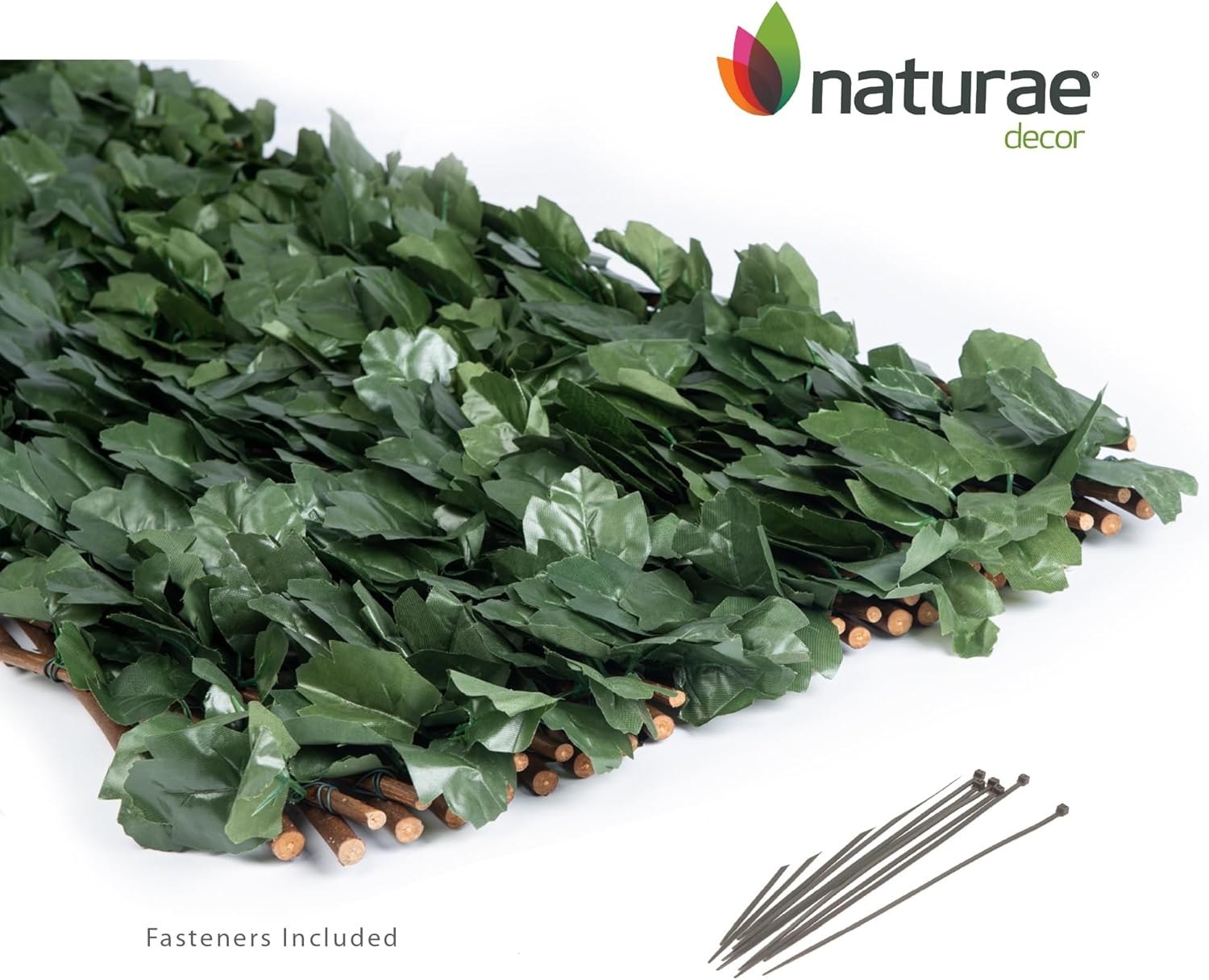 Naturae Decor Expandable Willow Trellis - Outdoor Privacy Screen - Sturdy and Flexible - Realistic Look - 40 in x 80 in - Ivy Leaves-VerdiqueGarden