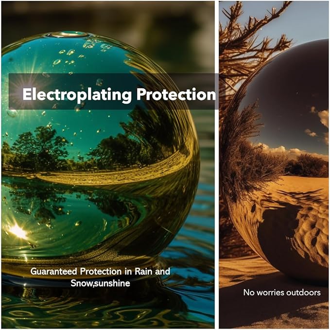 10 Inch Stainless Steel Gazing Globe,v2croft Hollow Ball Mirrored Surface Polished Shiny Sphere,Garden Stainless Steel Gazing Ball for Outdoor Lawn Pond Yard Ornament(Gold)-VerdiqueGarden