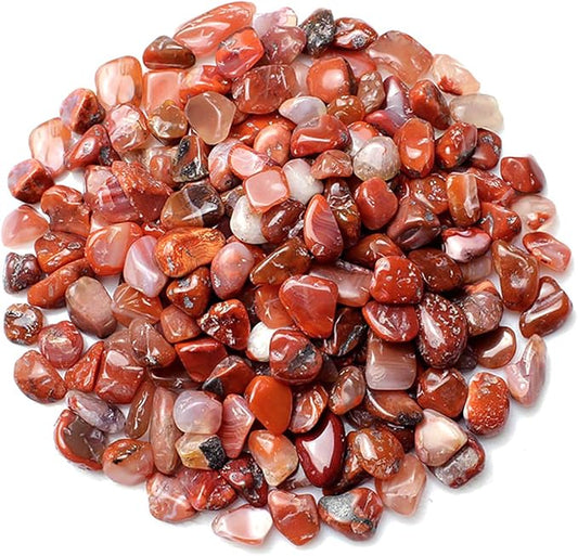 WAYBER Decorative Stones, 2 Lbs/920g (Fill 1.8 Cups) Natural Red Agate Pebbles Irregular Crystal Rock Gravel for Aquarium Turtle Tank Decoration/Succulent Plant Landscape/Flowerpot Vase Ornament