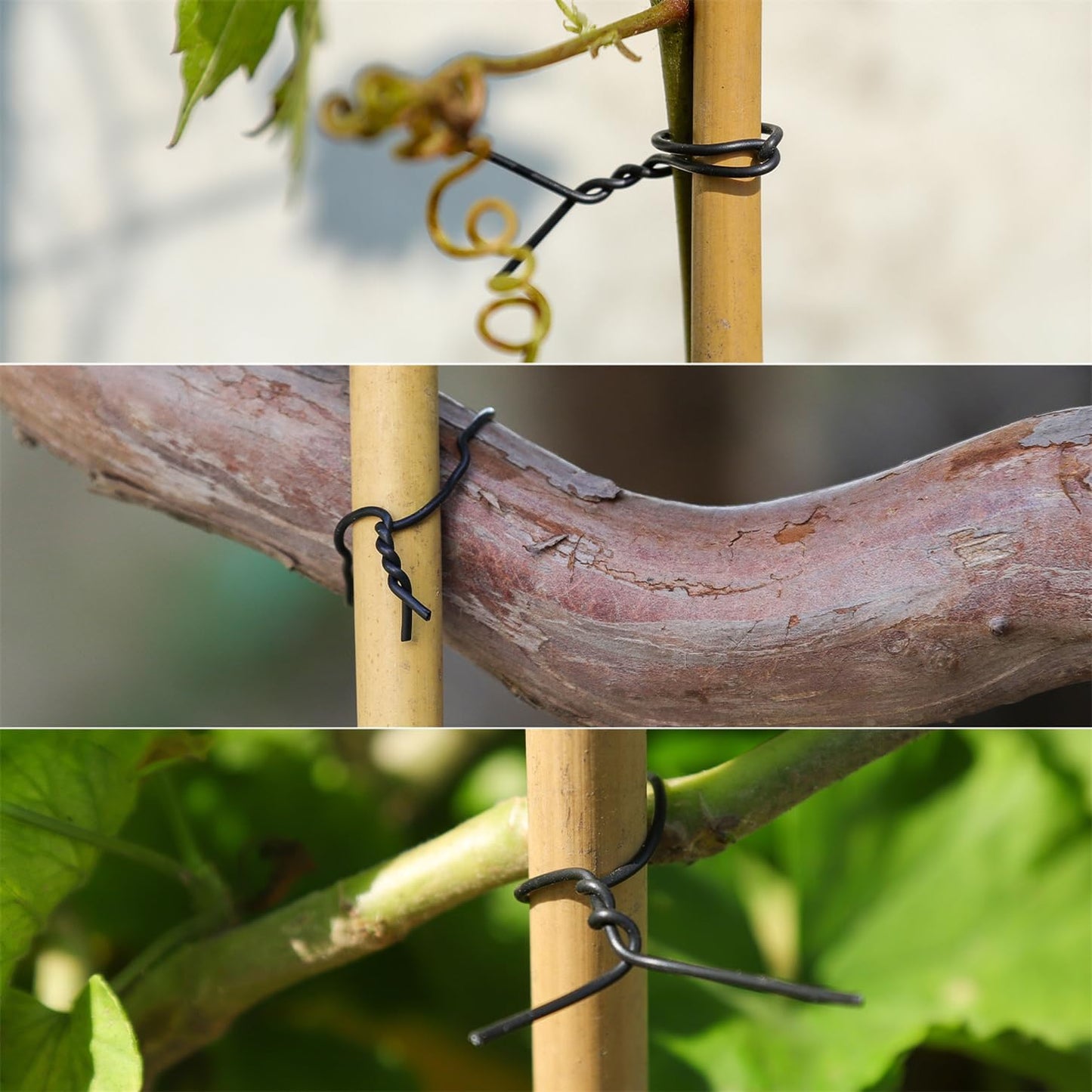 200 Pcs 6 inch Garden Twist Tie, Round Plastic Twist Ties for Plants, Vines and Wrapping Cords or Christmas Tree Gardening Plants Growth and Care, Office Home Cable Organization (Black)-VerdiqueGarden