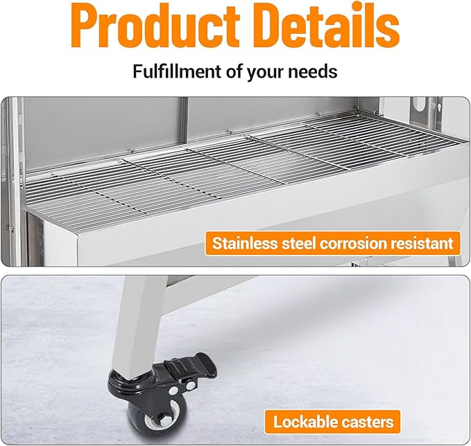 Stainless Steel Electric Pig Rotisserie Grill with Fire Pit & Baffle - 60kg Capacity, 50W Motor for Whole Pig/Lamb, Asador de Puerco Outdoor Camping BBQ-VerdiqueGarden