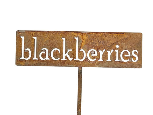 Classic Metal Garden Markers 19 Inches Tall (blackberries, Naturally Rusted)-VerdiqueGarden
