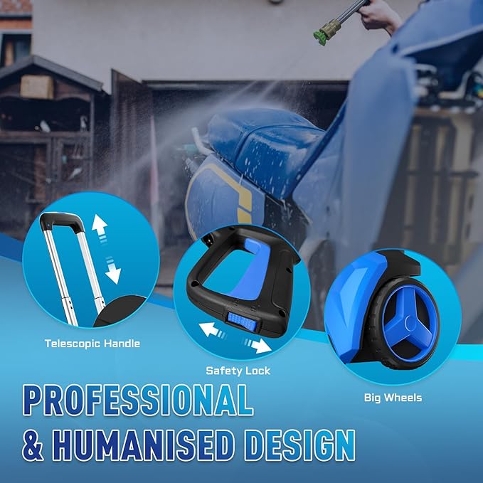 Pressure Washer with 4 Quick Connect Nozzles,Inlet Hose & Filter, Foam Cannon for Cars/Fences/Driveways Cleaning-VerdiqueGarden