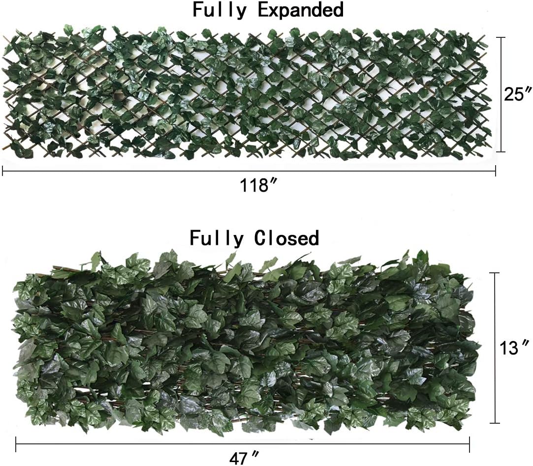 Expandable Fence Privacy Screen for Balcony Patio Outdoor,Decorative Faux Ivy Fencing Panel,Artificial Hedges (Single Sided Leaves)……-VerdiqueGarden