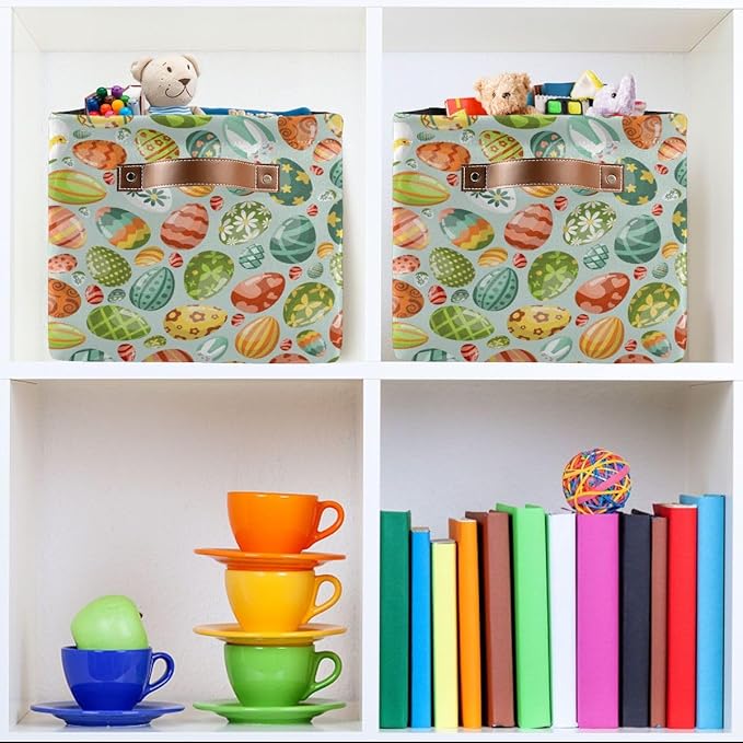 Easter Egg Rectangular Storage Basket Organizer Bin Shelf Baskets For Clothes Gifts For Home Office Dorm-VerdiqueGarden