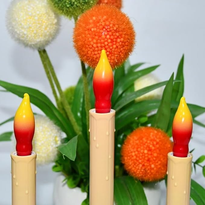 12 Pack C7 Replacement Bulbs E12 Candelabra Bulb - Red Yellow Incandescent Light Bulbs, Perfect as Halloween Christmas Light Bulbs, Candle Light Bulbs, 7 Watt, E12 Base-VerdiqueGarden