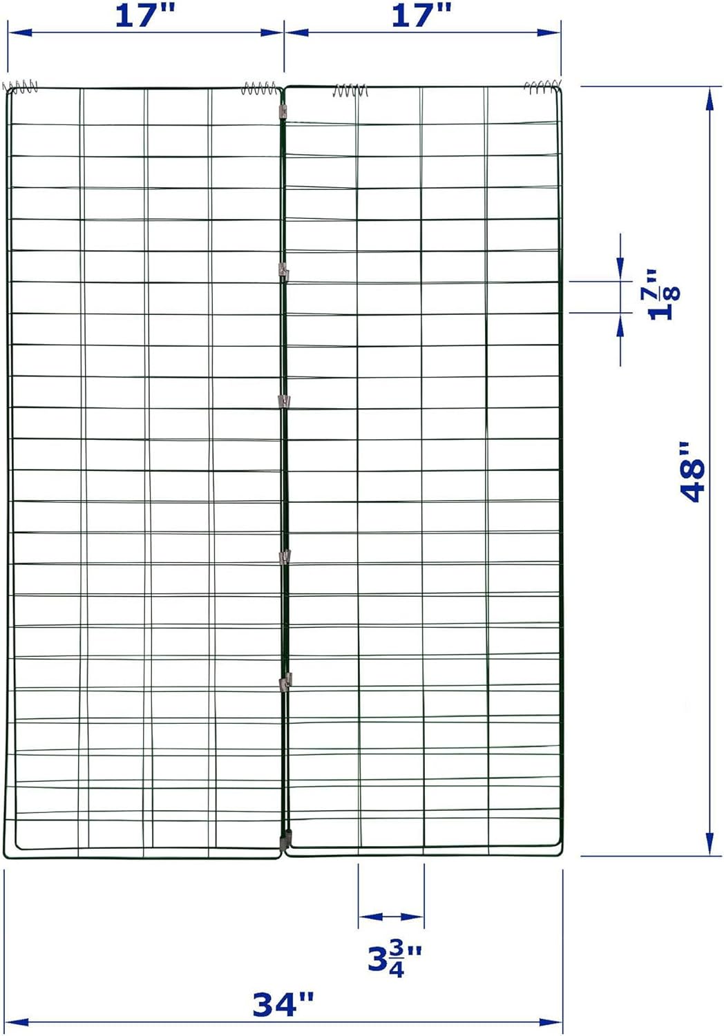 Garden Cucumber Trellis A-Frame Folding Plant Trellis 48 Inch by 34 Inch for Climbing Vegetables Flowers Green 1 Pack with Clips,Cable Ties and Ground Stakes-VerdiqueGarden