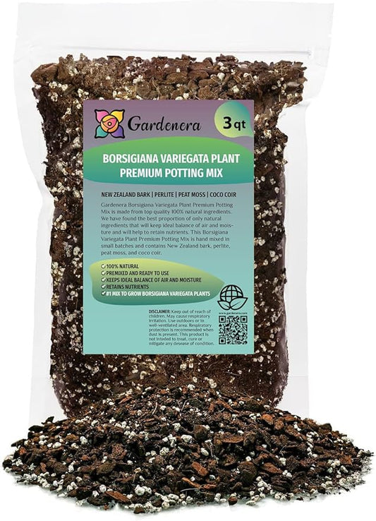 Premium Monstera Borsigiana Potting Soil - Enhanced Drainage and Aeration for Healthy Foliage by Gardenera - 3 Quart-VerdiqueGarden
