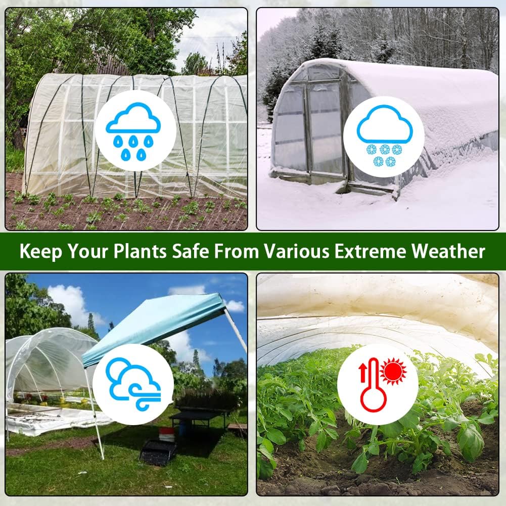 6 mil Greenhouse Plastic Film Sheeting Cover 12 x 26 Ft UV Resistant Clear Polyethylene Film Green House Hoop Farm Plastic Cover for Gardening, Farming, Agriculture-VerdiqueGarden