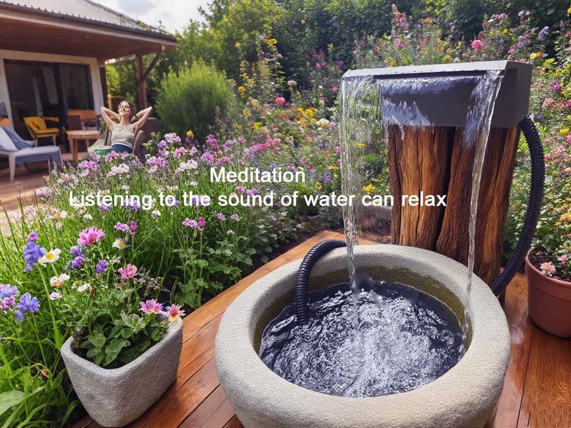 Stainless Steel Waterfall Spillway, APP Control Multi-Color LED Light Outdoor Pool Fountain, Water Spillway Koi Pond Waterfalls Fountains Kit for Garden Patio Swimming Pool Decoration-11.8"-VerdiqueGarden