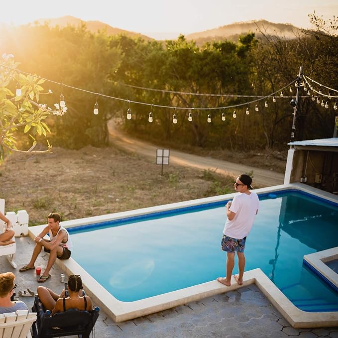 Moonflor 48 Pack S14 Light Bulbs, 11 Watt Warm Commercial Grade Replacement Incandescent Glass Bulbs with E26 Medium Base for Outdoor Patio Garden Vintage String Lights-VerdiqueGarden