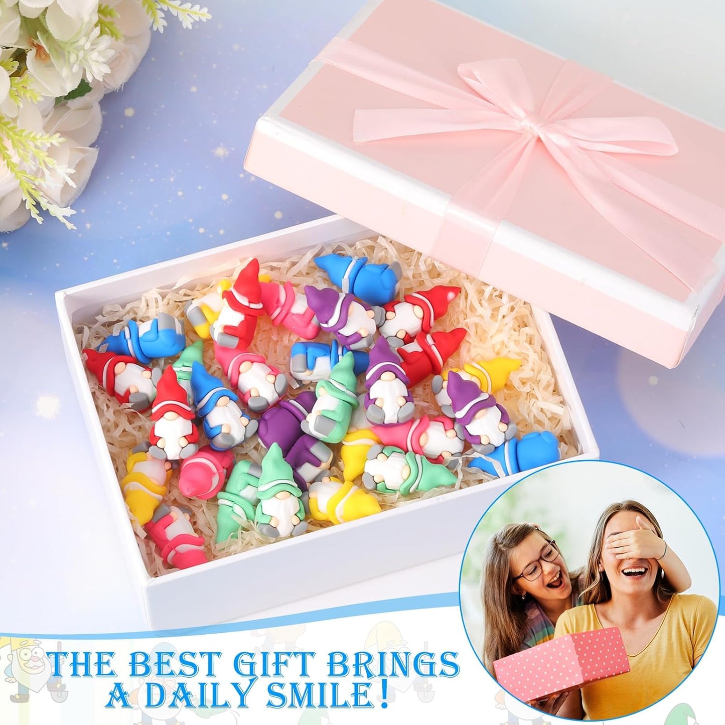 100 Pcs Mini Gnomes Figurines Tiny Fairy Resin Gnomes Statue Garden Bulk for Goody Bag Stuffers Filler Party Favors Gifts Decor Dwarf Statues Garden Dollhouse Micro Landscape Accessories-VerdiqueGarden