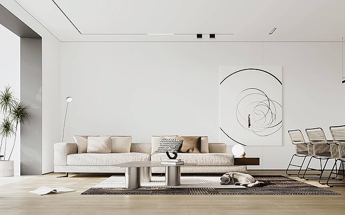 Dimoon 118''x15.7'' White Skin Peel and Stick Wallpaper Contact Paper Modern Self Adhesive Wall Paper Removable Renter Friendly Textured Solid Color Cabinet Vinyl Roll (118''x15.7'',White Skin)-VerdiqueGarden