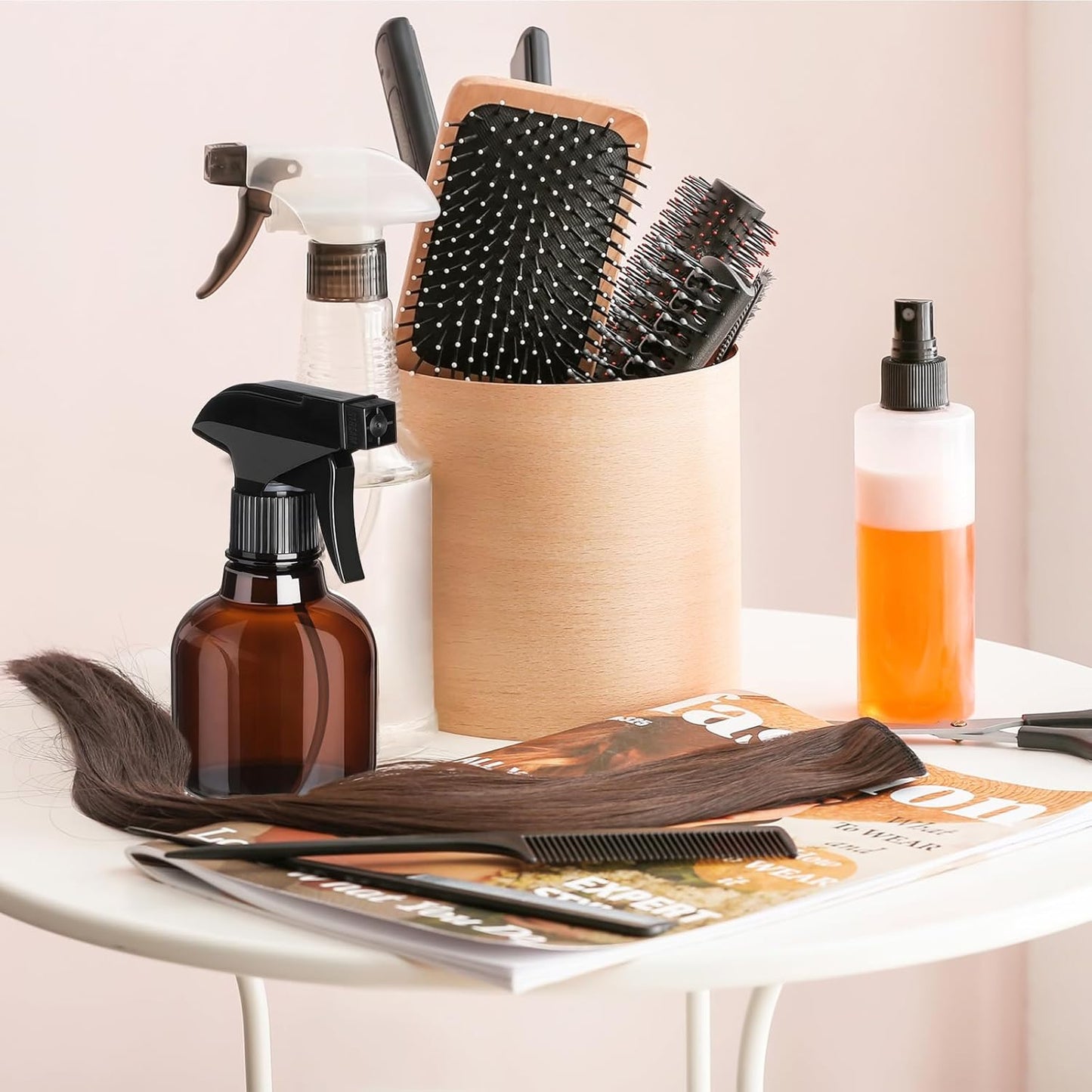 Jinei 24 Pcs 8 oz Empty Plastic Spray Bottle with Trigger Sprayers Pet Adjustable Head from Fine to Stream Refillable for Hair Plants Cooking Pets, No Leakage(Black)-VerdiqueGarden