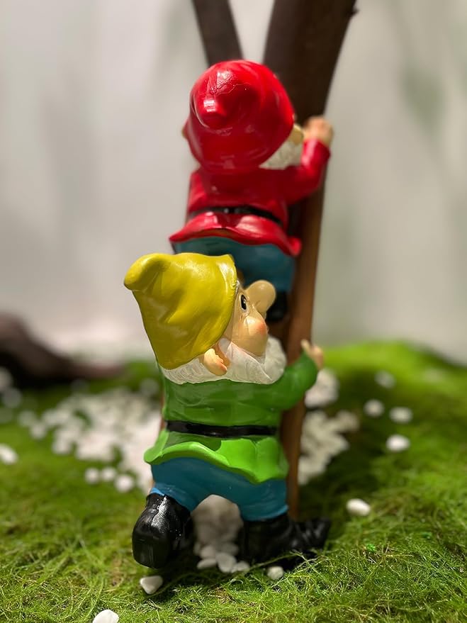 10.5'' Funny Garden Gnomes Statues, Weather-Proof Large Resin Outdoor Decor Garden Sculptures Cute Yard Decorations,Ideal Ornament for Outside Pond Pool Patio Front Porch Backyard-VerdiqueGarden