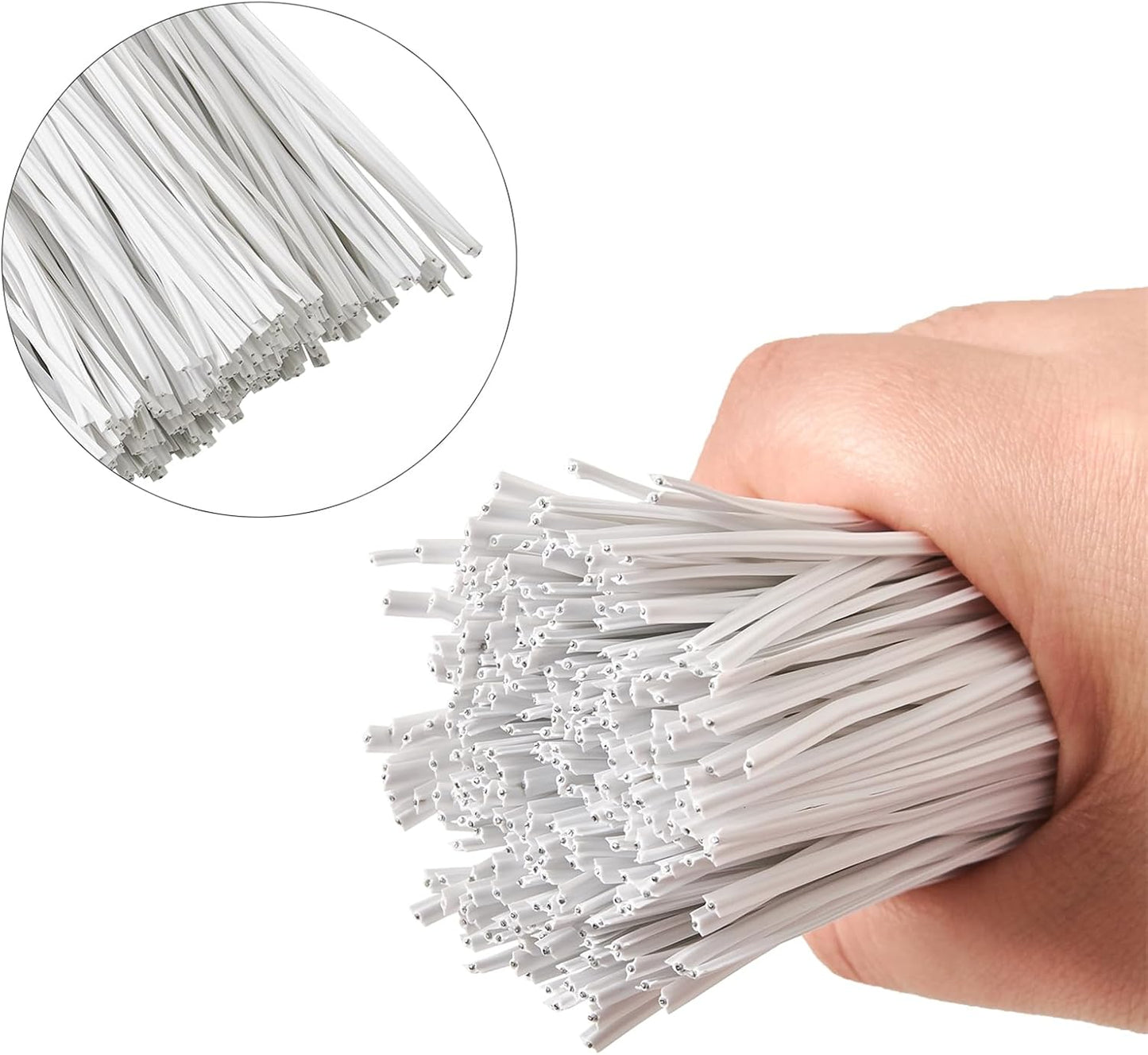 300 Pcs 6 inch White Plastic Twist Ties, Cable Ties, for Bags, Gardening Tools-VerdiqueGarden