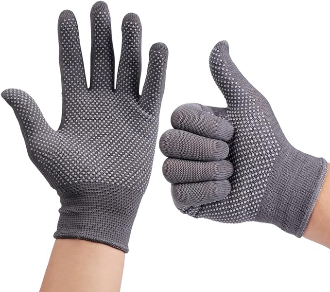 24Pcs Work Gloves Anti-slip Knitted Stretchy Cloth Glove Thin Moist Glove Liners-VerdiqueGarden