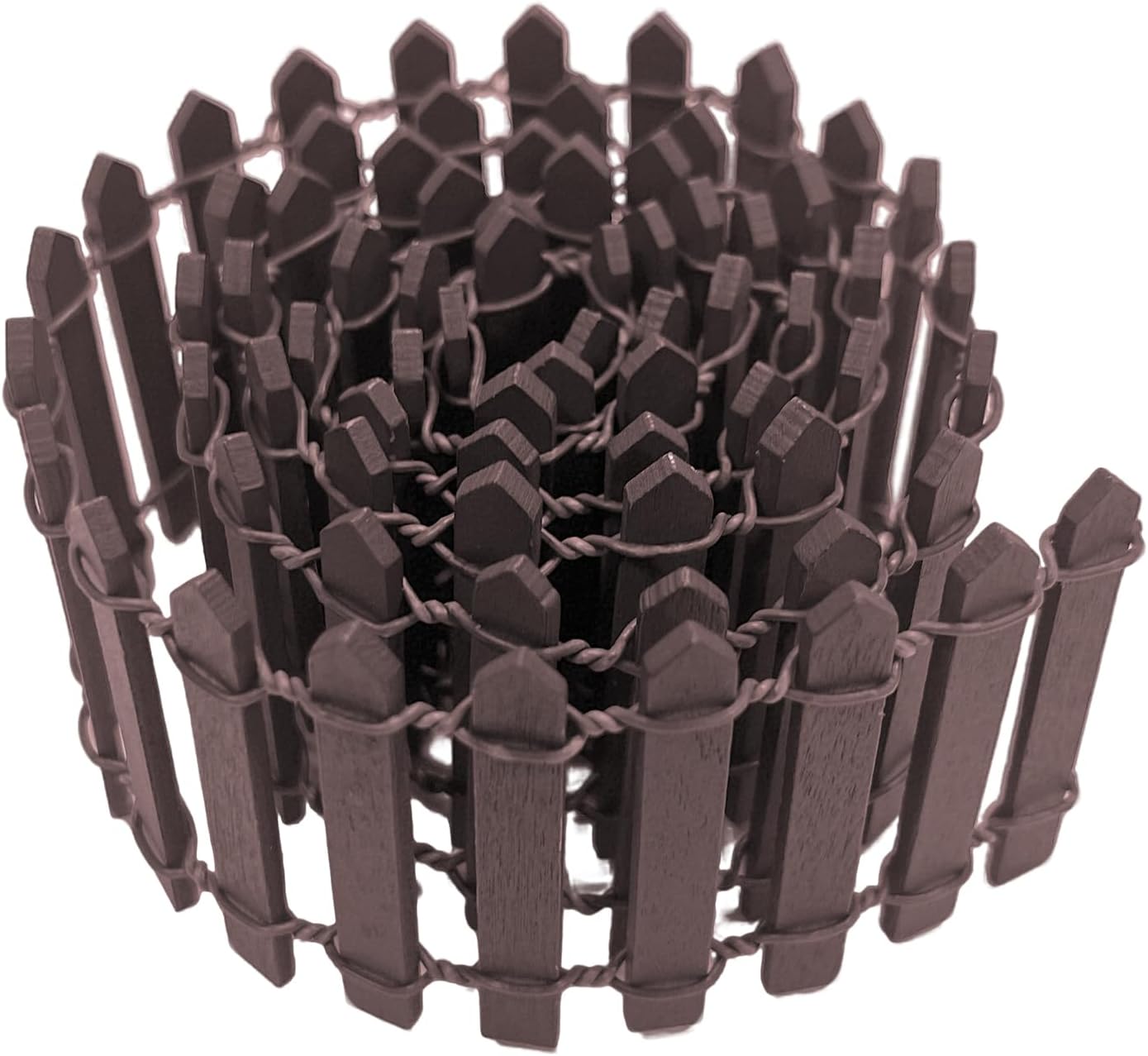 35 Inches Mini Fairy Garden Fence DIY Small Wood Decorative Picket Fence Micro Landscape Miniature Ornaments for Dollhouse, Crafts, Diorama Project, Plant Pot, Brown-VerdiqueGarden