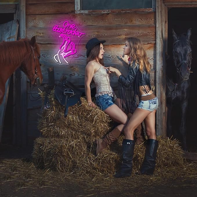 WLHOPE One Last Rodeo Neon Sign Cowboy Boots Neon Sign Led Sign,Dimmable Cowgirl Neon Signs for Wall Decor,Connectivity Via USB Licked Neon Light for Bedroom Home Bar Club Hotel Party Western Decor-VerdiqueGarden