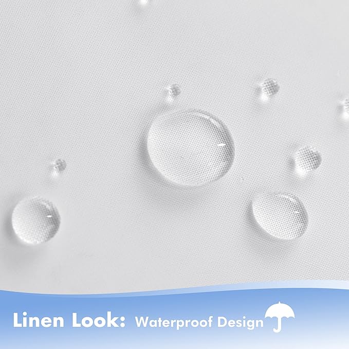 HolidayIdeas White Outdoor Sheer Curtains for Patio Waterproof, 2 Panels - 54 x 95 Inch - Light Filtering Voile Outside Curtains Grommet Drapes for Front Porch, Gazebo, Pergola, Backyard-VerdiqueGarden