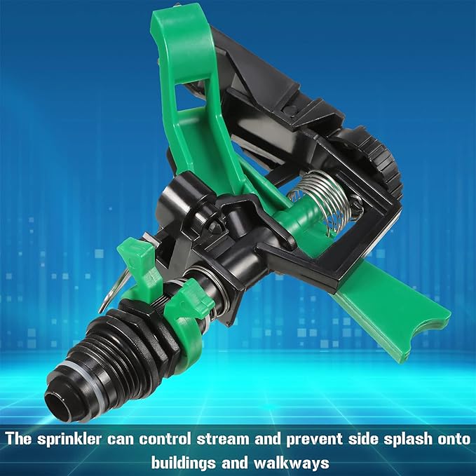 1/2 Inch Plastic Impact Sprinklers Heads Adjustable 0-360 Degree Pulsating Oscillating Watering Sprinkler Head for Garden Law Grass Yard Irrigation Supplies (4 Pieces)-VerdiqueGarden