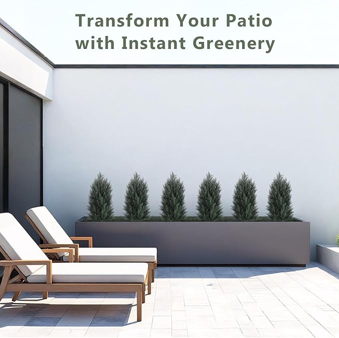 THE BLOOM TIMES 3ft Topiary Trees Artificial Outdoor 2 Pack – UV Resistant Faux Cedar Pine Cypress Bushes and Shrubs, Fake Potted Plants for Front Porch Outside Planter Patio Decor, Set of 2 (3 Foot)-VerdiqueGarden