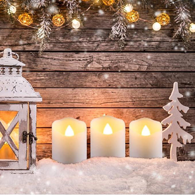6 PCS 1.8”H Rechargeable Flameless Votive Candles with Remote and Charging Cable, Battery Operated Flickering LED Tealight Candles, Durable & Sturdy Tea Light, Ideal for Pumpkin/Bar/Party Decor-VerdiqueGarden