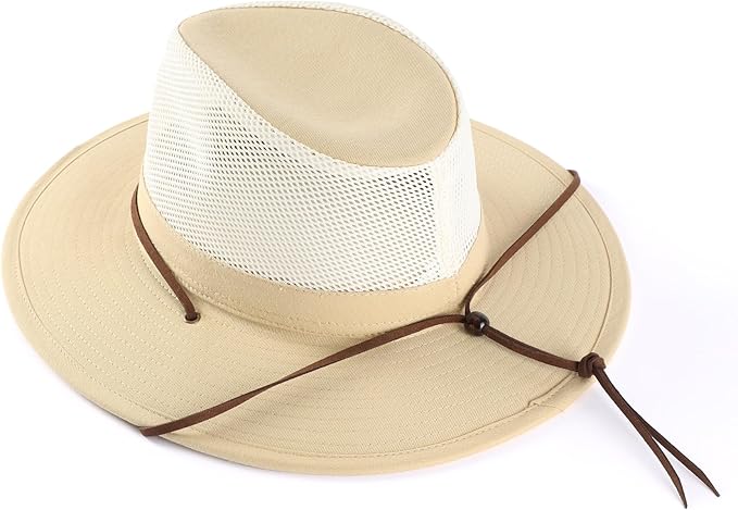Home Prefer Cotton Summer Fedora Hat Wide Brim Sun Hats for Men Women UPF 50+ Sun Protection Cap for Fishing Hiking-VerdiqueGarden
