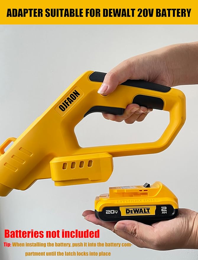 Electric Weed Wacker Cordless for Dewalt 20 V Battery, 4-in-1 Battery-Powered Mower, Lightweight Cordless Weeder for Lawn, Yard and Brush Mowing (Battery Free, Yellow)-VerdiqueGarden