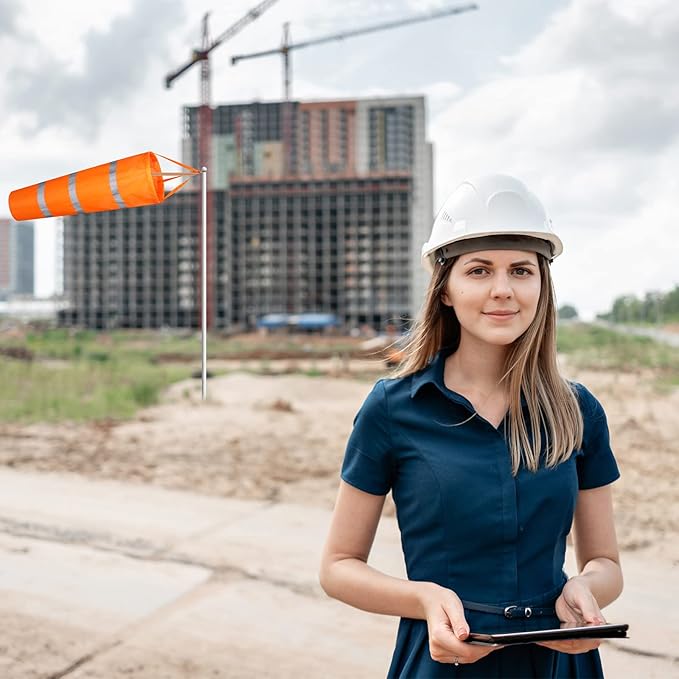 10 Pcs Airport Windsocks 40 Inch Outdoor Hanging Heavy Duty Wind Direction Measurement Wind Sock Windsocks with Reflective Belt for Outdoors Airport Farm Park (Orange)-VerdiqueGarden