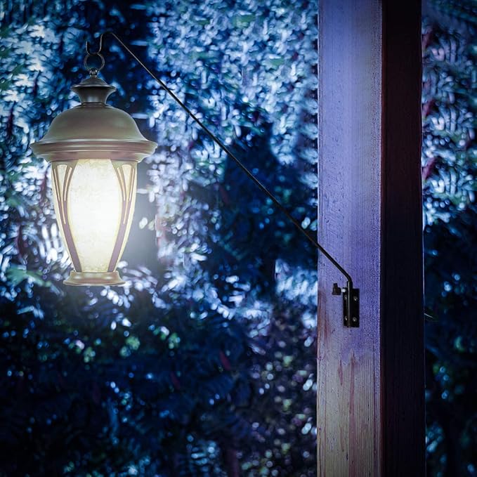 ERYTLLY Extended Reach Deck Hook Wall Pole Wall Mounted, Extensible and Adjustable 28 inch to 43 inch Bracket for Hanging Bird Feeder,Plants,Wind Chimes,Lanterns-VerdiqueGarden
