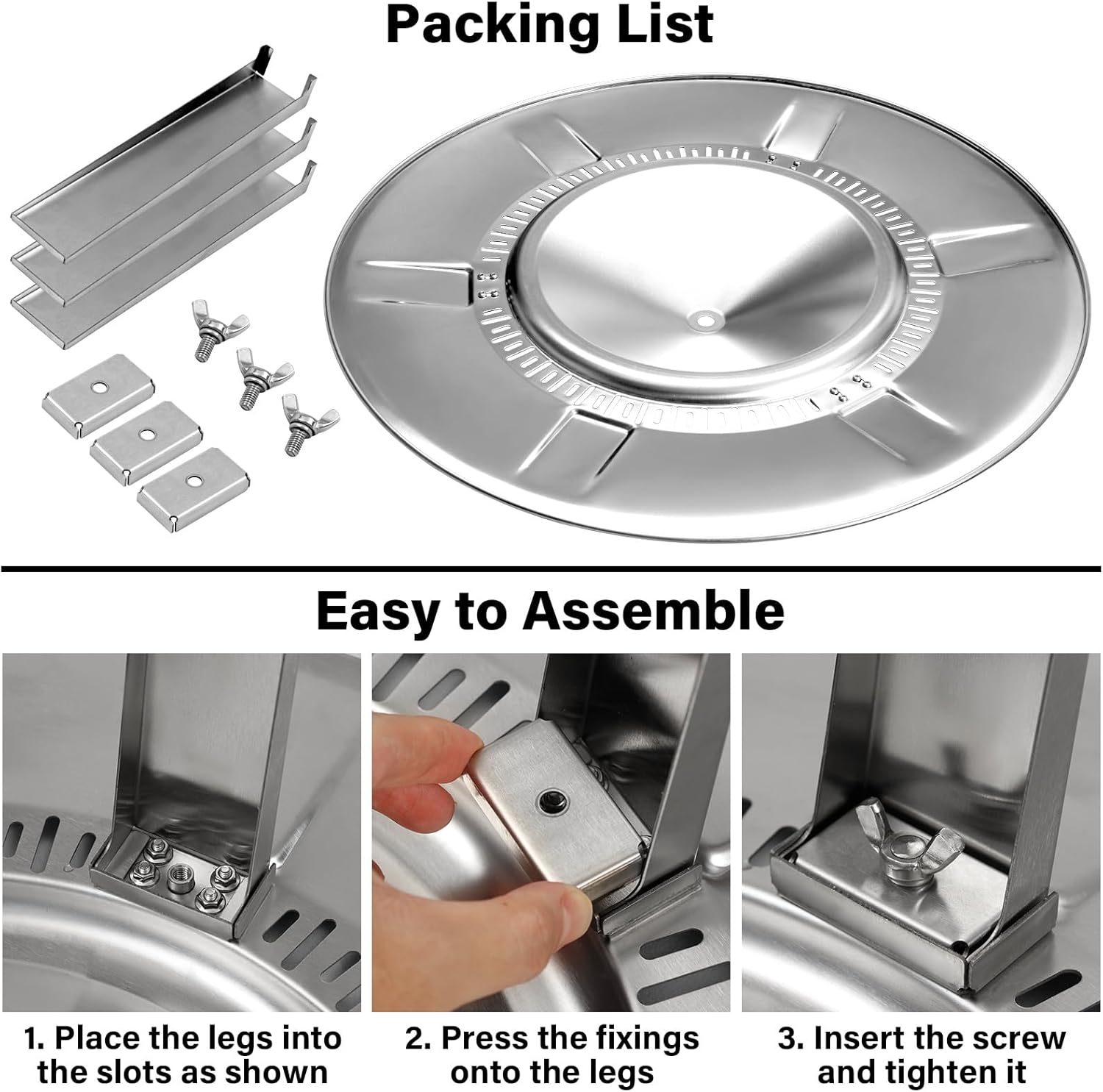 HGD 20" Smokeless Firepit with Heat Deflector, Stainless Steel Wood Burning Fire Pit for Friends & Family Gatherings, Secondary Combustion Outdoor Patio Stove for Garden BBQ & Bonfire-VerdiqueGarden