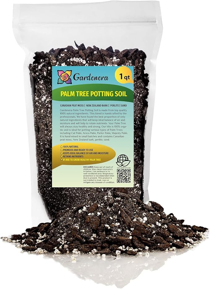 Palm Tree Potting Mix - The Ultimate Soil for Strong and Healthy Palms - Top Choice for Palm Tree Growers [1 Quart Bag]-VerdiqueGarden