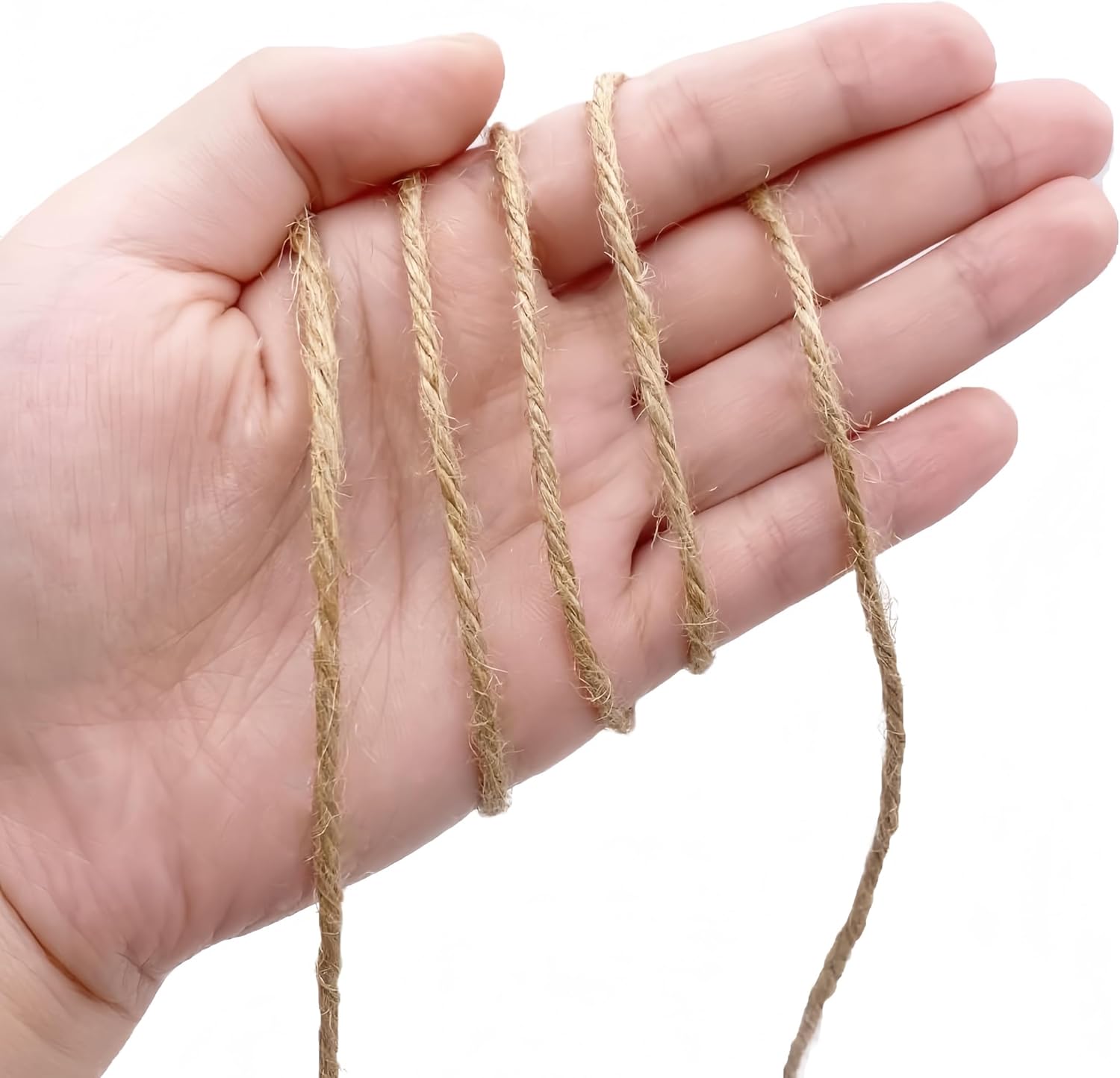 ARISKEY Natural Jute Twine,3ply String for Crafts 656 Feet Brown Cord Suitable for Crafting and Weaving Projects,Gardening Purposes and Outdoor Heavy-Duty Use-VerdiqueGarden