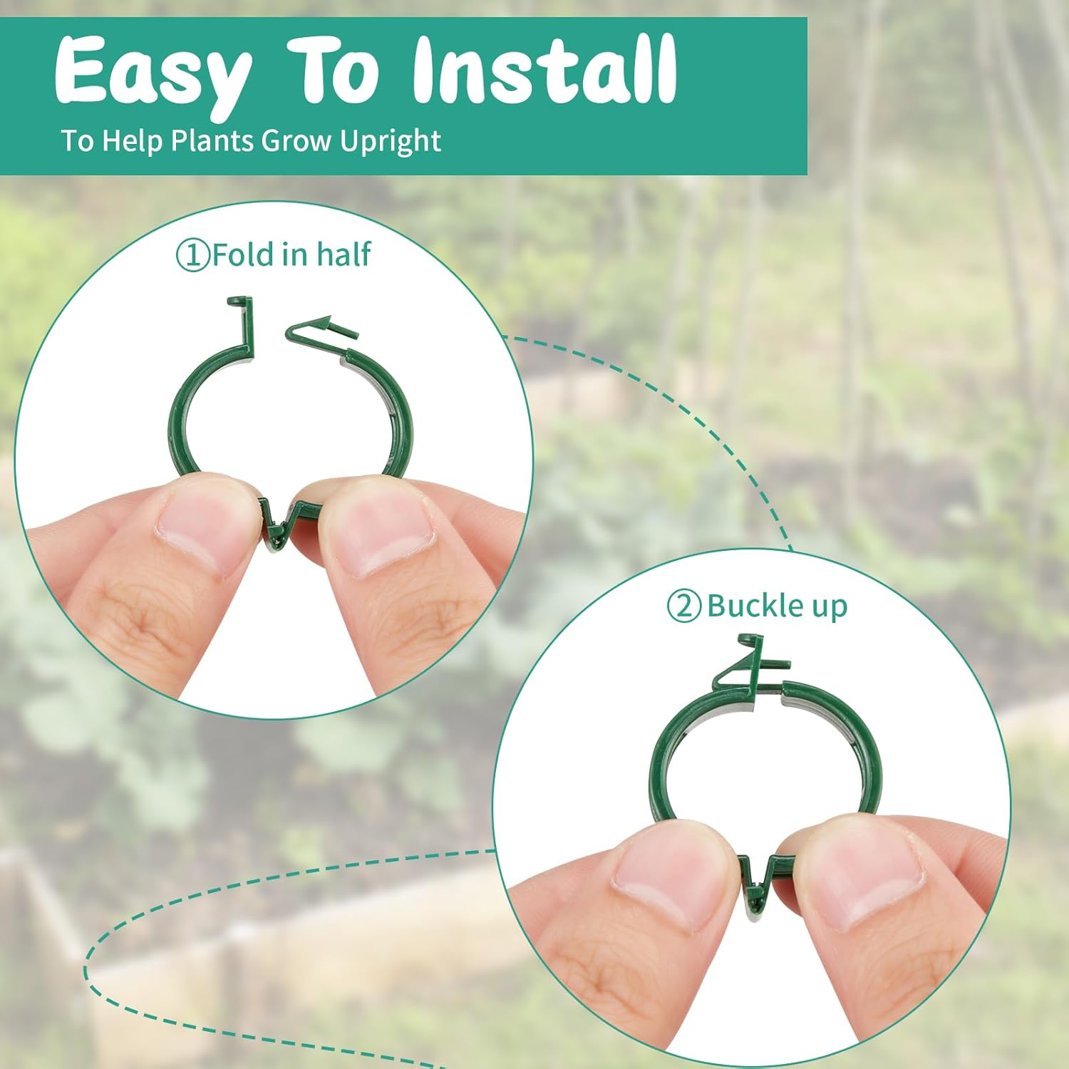 50 PCS Plant Support Clips, Tomato Vine Clips, Trellis Plastic Clips, Garden Vine Fixing Clips - for Tomato, Grape, Vegetables, Plant Stalks and Climbing Plants-VerdiqueGarden