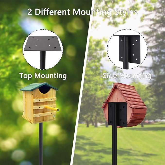 Bird Feeder Pole Stand,95 Inch Bird House Pole for Outdoors Heavy Duty,5 Base Prongs Adjustable Birds Feeder Stand for House-VerdiqueGarden
