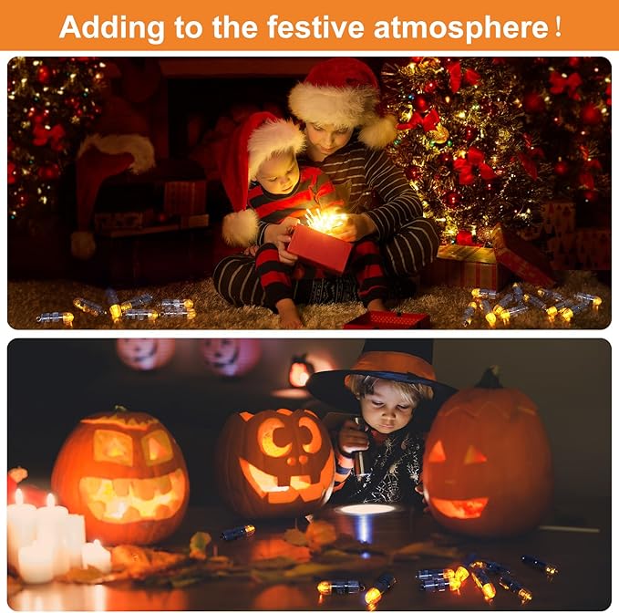 SumDirect Pack of 100 LED Mini Non-Blinking Lights for Paper Lanterns Balloons Floral Wedding Halloween Christmas Party Decoration Centerpieces (100, Orange Yellow)-VerdiqueGarden