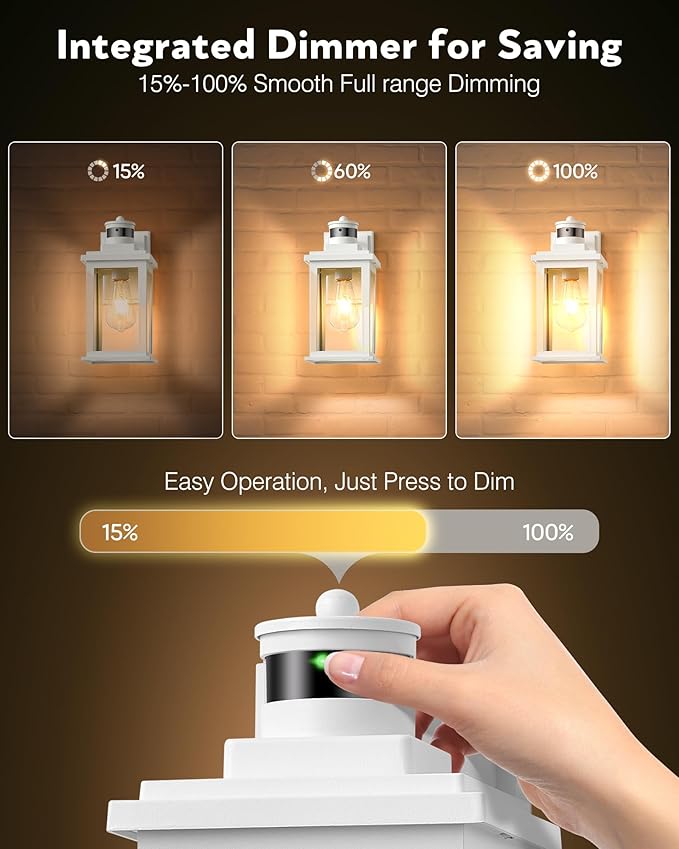 VIANIS Motion Sensor Porch Lights, Outdoor Wall Lights Wall Mount, White Dusk to Dawn Outdoor Sconce Lights, Waterproof Exterior Light Fixture for House, Garden, Patio, Entryway,Hardwired, Non-Solar-VerdiqueGarden