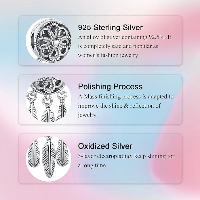 Birthday Fashion Love Heart Dangle Charm 925 Sterling Silver Charms fits Bracelets and Necklace Pendant Bead Charms Jewelry Present for Women Family Friends