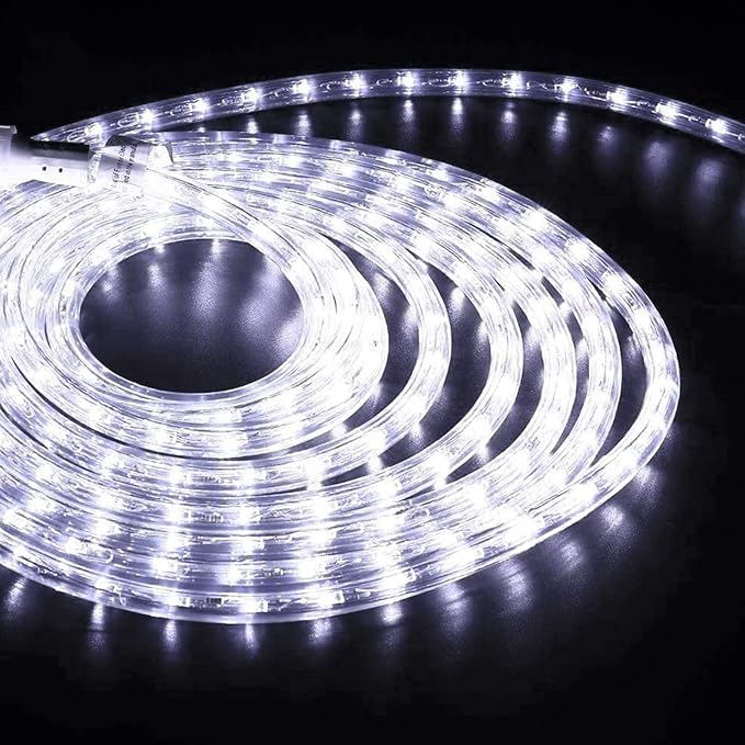 150ft LED Rope Lights Outdoor, 1080 LED Connectable and Flexible Tube Lights with 8 Modes, Waterproof LED Rope Lighting for Garden, Patio, Bedroom, Party, Pool, Indoor Outdoor Decoration (White)-VerdiqueGarden