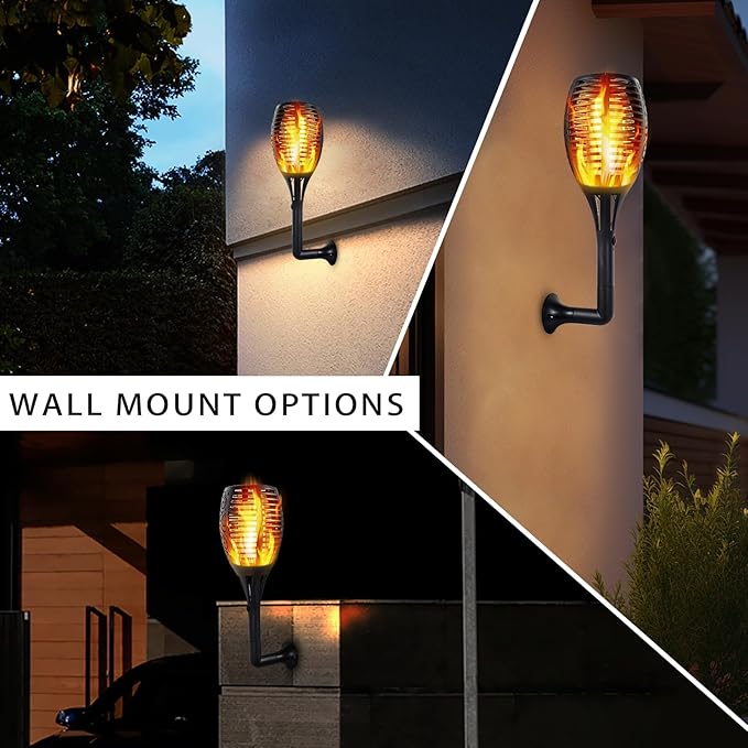 I-SHUNFA 96 LED Outdoor Waterproof Solar Torch Lights with 3 Modes—Flickering Flame, Fade Effect, or Full Brightness! Automatic On/Off Landscape Decorations and Security Lights-VerdiqueGarden