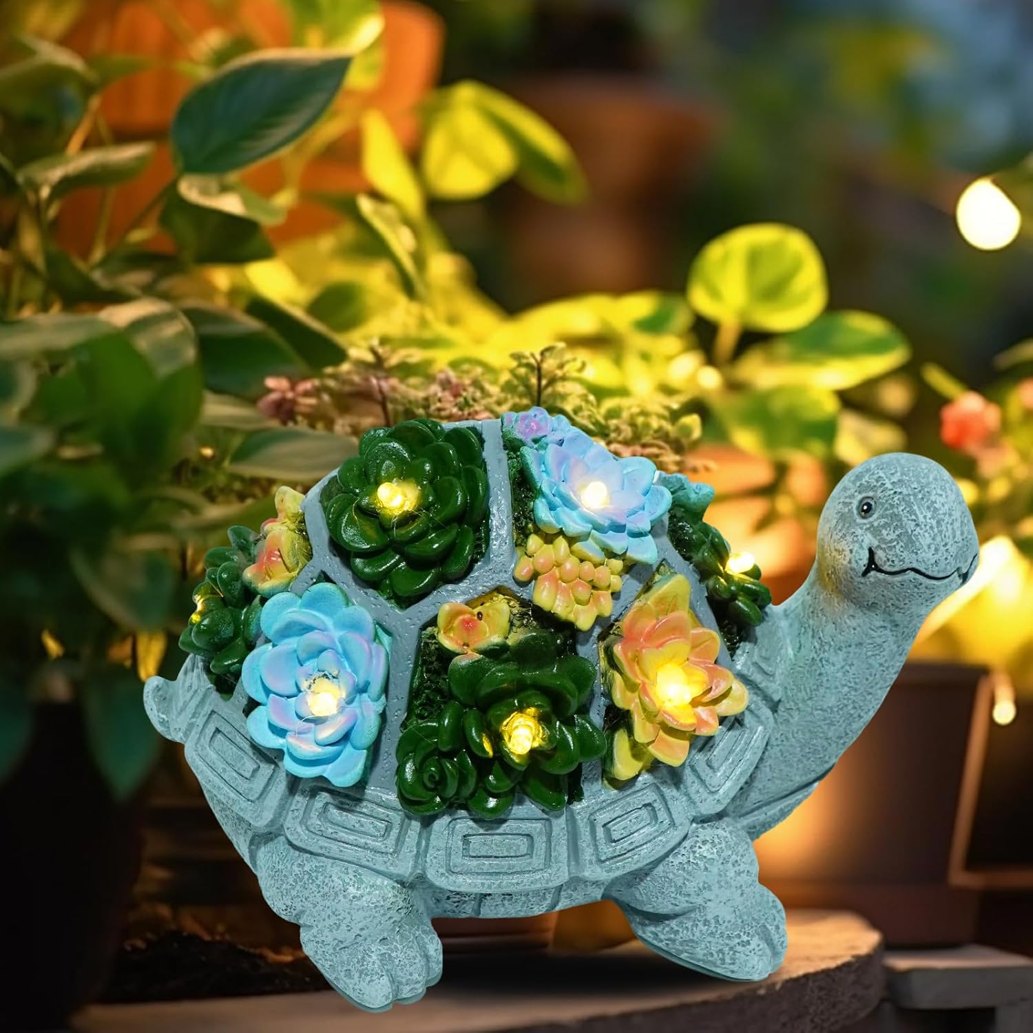 Solar Turtle Garden Statues with LED Lights, Outdoor Decor for Patio Yard Balcony - Unique Housewarming Birthday Gifts for Women Mom Grandma-VerdiqueGarden