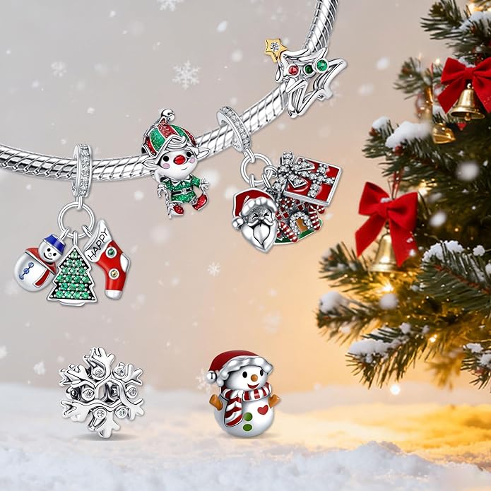 MITSOKU 925 Sterling Silver Charms for Bracelets Necklaces Animal prototype Pendant Safety Chain Dangle Pendants Beads Christmas Day Charms Jewelry Gift for Women