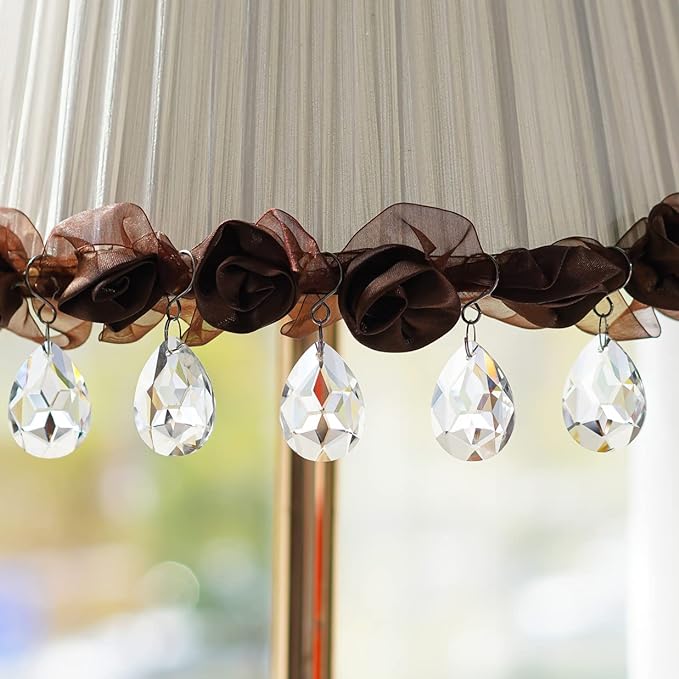 10pcs 38mm Clear Crystal Teardrops Chandelier Parts,Chandelier Crystal Prisms Pendants with Hook,Hanging Crystals for Lamp Window Christmas Tree Decoration Suncatcher-VerdiqueGarden